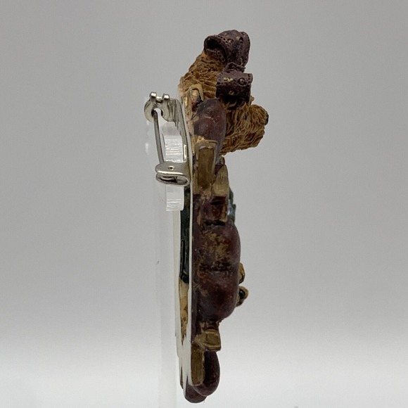 Vintage Boyd's Bear Heart Hugs and Kisses Wreath Pin Brooch Valentine's Day - Picture 4 of 8